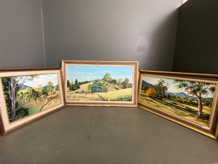 3 Framed Original Paintings - Signed Frank C Kingman