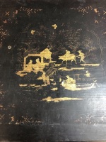 Antique Silk Piano Shawl in Original Laquerware Box - 5