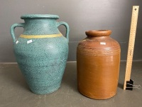 Two large pottery vases