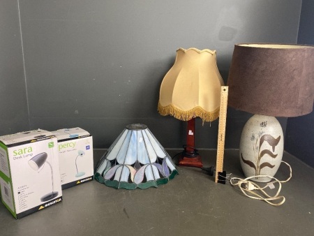 Box lot of Lamps and Shade