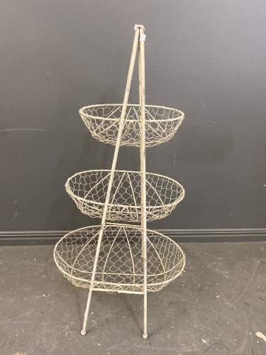 3 Tiered Wire Mesh Basket Stand