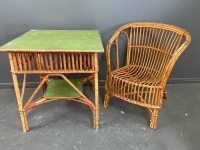 Mid Century table and matching chair