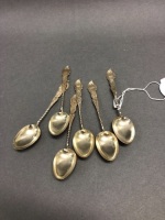 Six Sterling Silver Teaspoons - Birmingham Hallmark