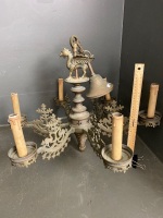 Decorative vintage brass chandelier - 4