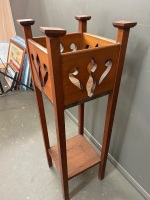 Tall Vintage Wooden Planter - 4