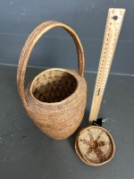 Small Woven Buka Basket with Lid - 2