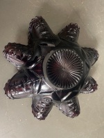 Dark Carnival Glass Ruffle Bowl - 3