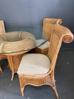 Beautiful Retro cane table set with four matching chairs - 3