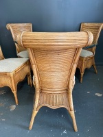 Beautiful Retro cane table set with four matching chairs - 4