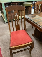 Art Deco table with 4 Art Nouveau chairs - 2