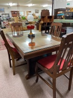 Art Deco table with 4 Art Nouveau chairs - 4