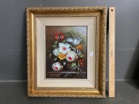 2 x Floral oil paintings - 2