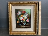 2 x Floral oil paintings - 3