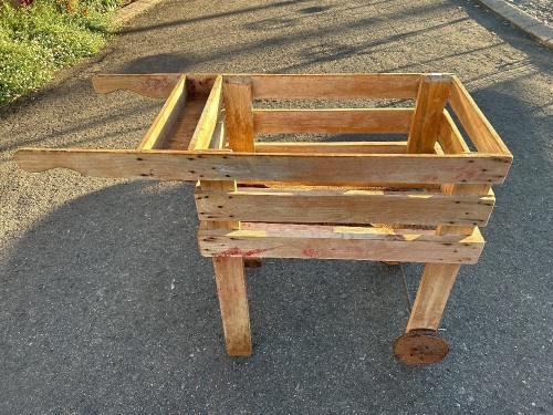 Rustic Wooden Laundry Trolley