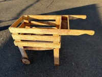 Rustic Wooden Laundry Trolley - 2