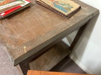 Old Farmhouse Side Table with Under Shelf - 3