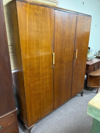 Large Vintage Wardrobe with Internal Drawers and Double Hanging Space