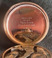 Gold plate keyless pocket watch circa 1930 - 5