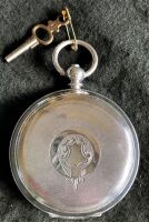 Large antique silver key-wind pocket watch 1913 - 2