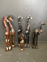 6 Wooden Giraffes