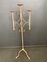 Floor Standing Provincial Pipe and Twisted Rod Candlestick