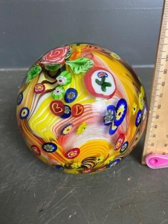 Large glass paperweight