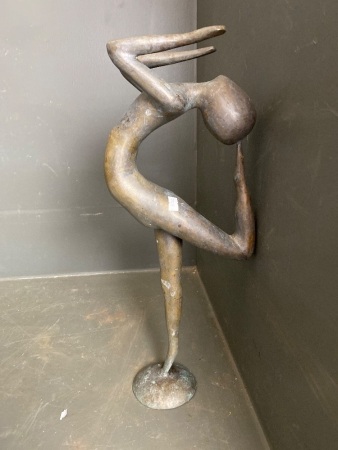 Bronze or brass lady candle holder