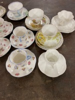 Selection of cups and saucers mainly Shelly England  - 3