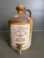 Jack Daniels stone ware jug with brass tap