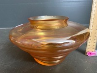 2 Ribbed Marigold carnival bowl and vase - 3