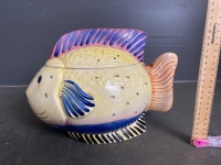 Large fish biscuit jar