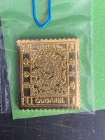 First stamp issue 24 carat gold electro plated on stirling silver Great Britain - 5