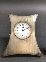 Antique Sterling Silver Travelling Clock with Enamelled Face. Hallmarked for Chester - 2