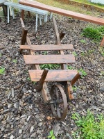 Antique Sack Barrow with Iron Wheel - app. 550mm(W) x 1560mm(L) - 2