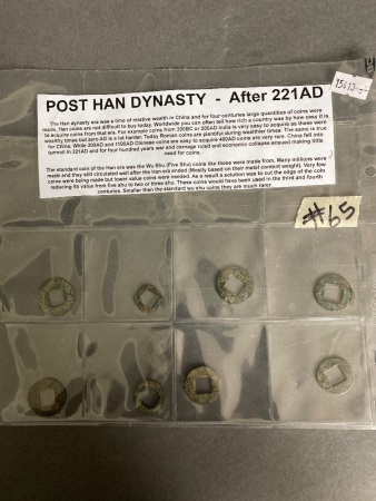 Nearly 2000 Year old Post HAN Dynasty China coin collection