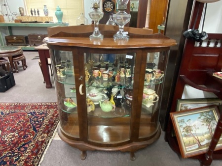 Art Deco convex glass display cabinet