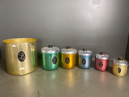 Set of Jason metallic graduating kitchen canisters