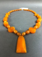 Vintage Orange Bakelite NecklaceÂ  - 2