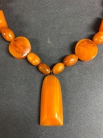 Vintage Orange Bakelite NecklaceÂ  - 3