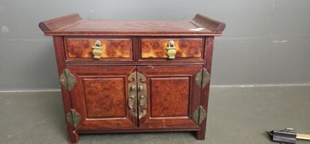 Vintage Oriental Wooden Jewellery Cabinet