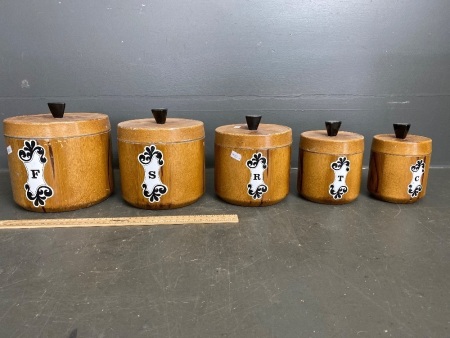 Graduating Metal Kitchen Canisters