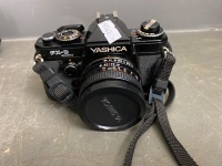 Antique Box Camera and Yashica FX-D Quartz camera - 5