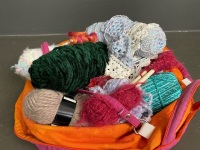 Large lot of knitting and crochet material