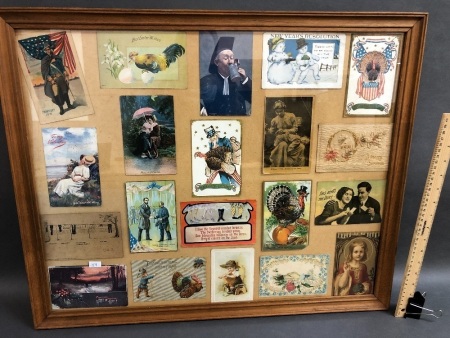 Collection of 20 Antique Framed Postcards - Mainly from USA