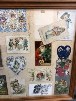 Collection of 18 Antique Framed Greetings & Postcards from USA - 2