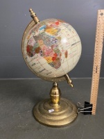 World Globe on Brass Stand