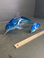 Two Glass Dolphin Figurines - 2