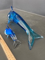 Two Glass Dolphin Figurines - 4