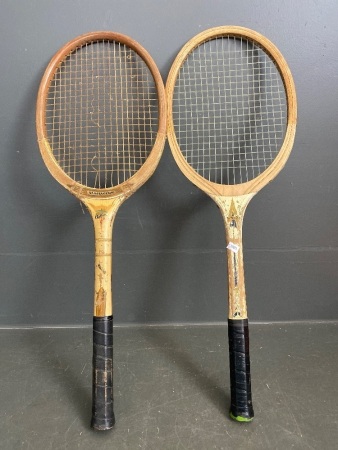 Two Vintage Tennis Rackets - Slazenger and Dunlop