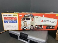 Stick Control Big Trailer battery operated Semi truck with Meccano Set - 4